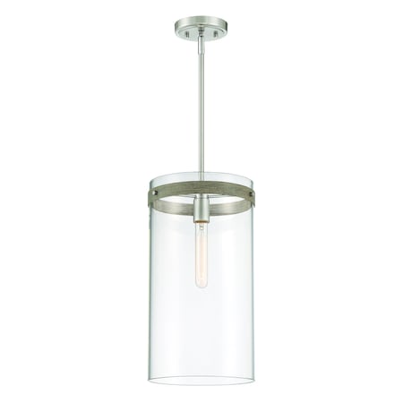 Designers Fountain Reflecta 60 Watt 1 Light Brushed Nickel Pendant with Clear Glass Shade D227M-9P-BN